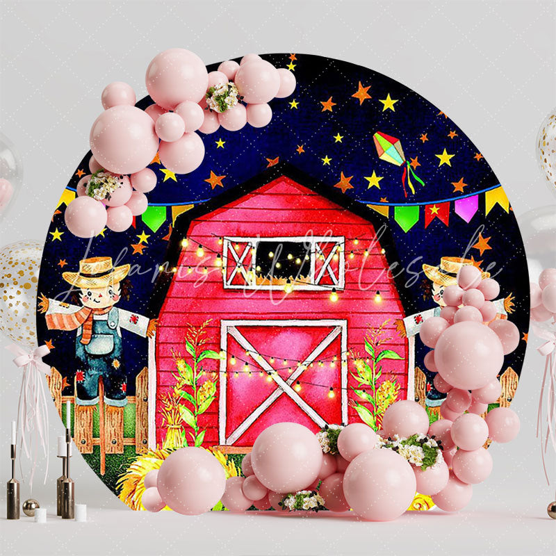 Junina Party at the Farm Round Backdrop for Festive Party