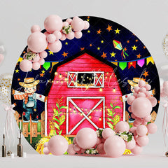 Junina Party at the Farm Round Backdrop for Festive Party