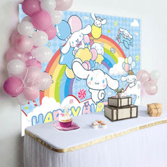 Kawaii Sanrio Big Ear Dog Happy Birthday Backdrop