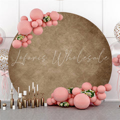 Lofaris Khaki Abstracted Texture Round Birthday Decro Backdrop