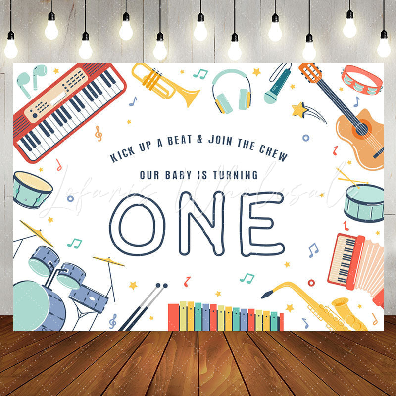 Lofaris Kick Up A Beat Join The Crew 1st Birthday Backdrop