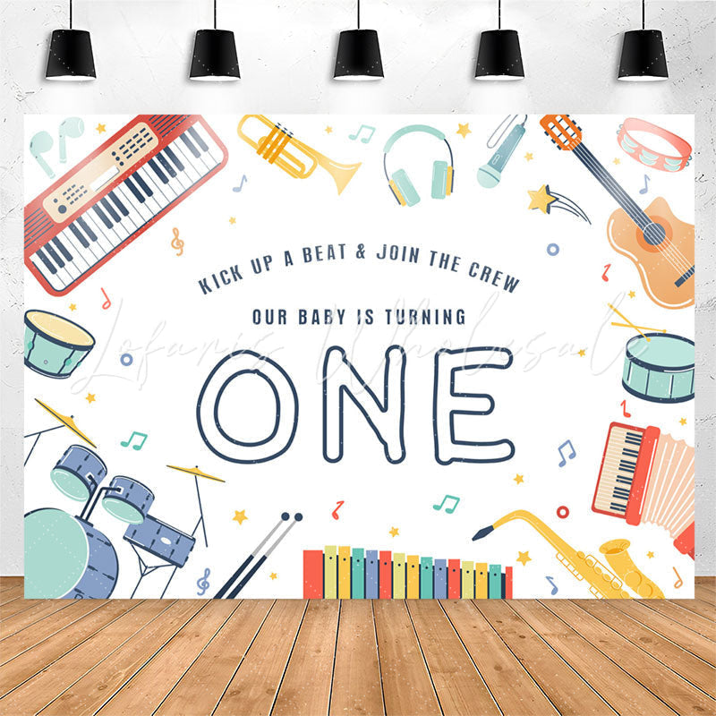 Lofaris Kick Up A Beat Join The Crew 1st Birthday Backdrop