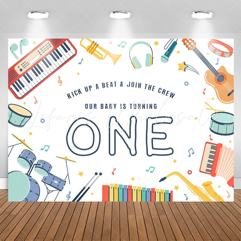 Lofaris Kick Up A Beat Join The Crew 1st Birthday Backdrop