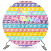 Lofaris Kids Birthday Colorful Pop It Round Party Backdrops