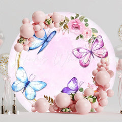 Kids Butterfly Round Backdrop For Garden Party Celebration