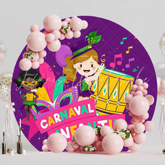 Kids Carnival Round Backdrop for Fun Birthday Celebration