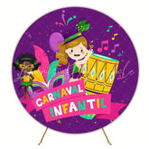 Kids Carnival Round Backdrop for Fun Birthday Celebration