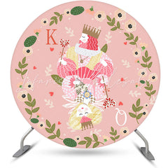 Lofaris King And Queen Leaves Wreath Valentines Round Backdrop