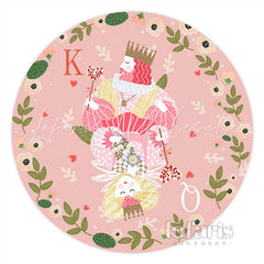 Lofaris King And Queen Leaves Wreath Valentines Round Backdrop