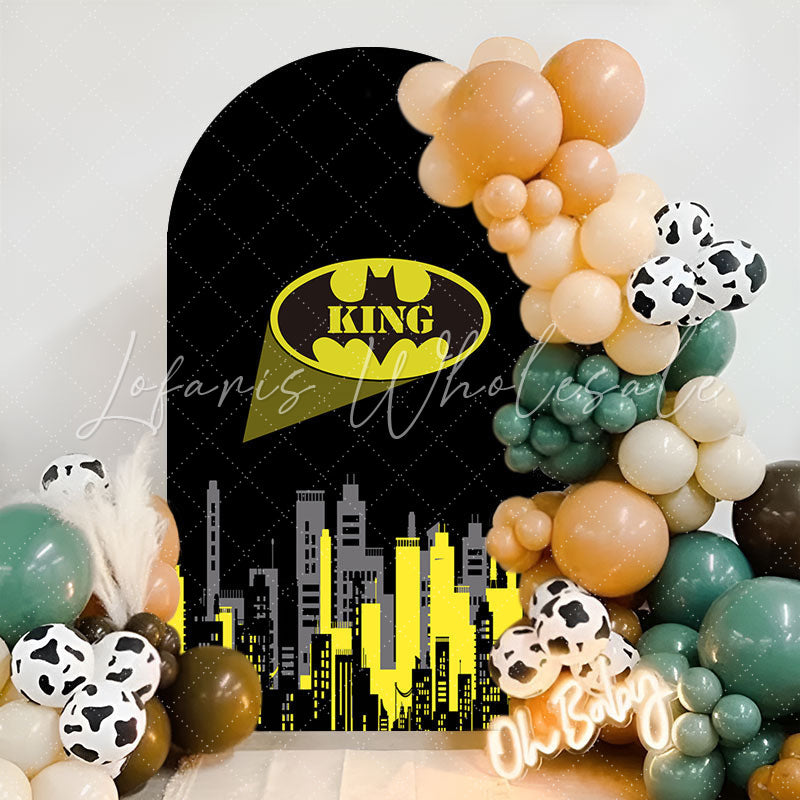 Lofaris King City Light Skyline Double Sided Arch Backdrop