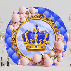 King Crown Round Backdrop For Royal Kids Party Celebration