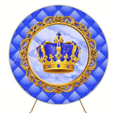 King Crown Round Backdrop For Royal Kids Party Celebration