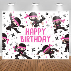 Lofaris Kit Pink Warrior Happy Birthday Backdrop For Boys