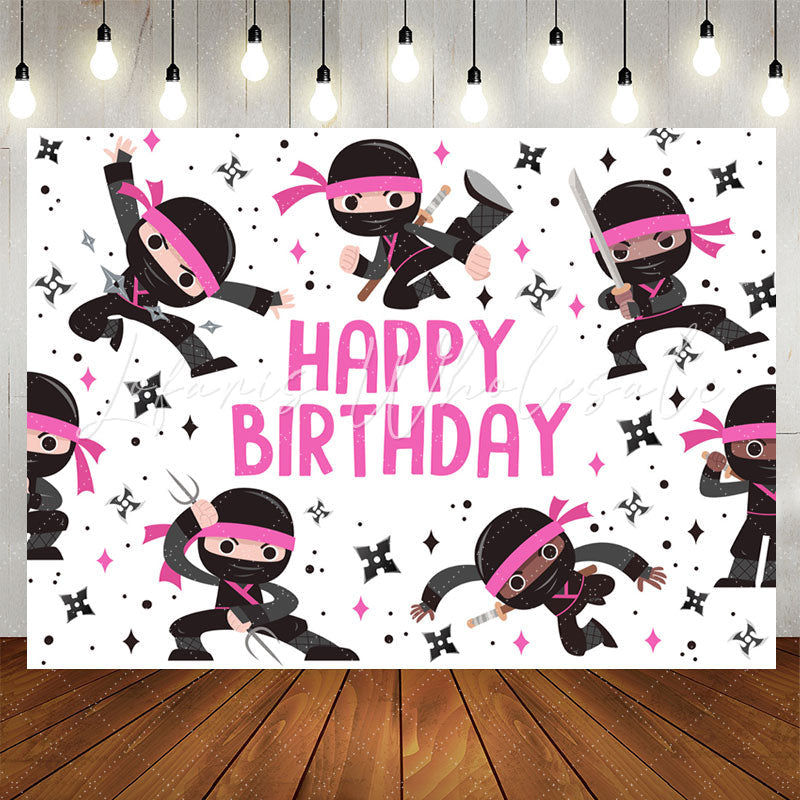 Lofaris Kit Pink Warrior Happy Birthday Backdrop For Boys