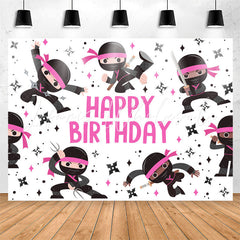 Lofaris Kit Pink Warrior Happy Birthday Backdrop For Boys