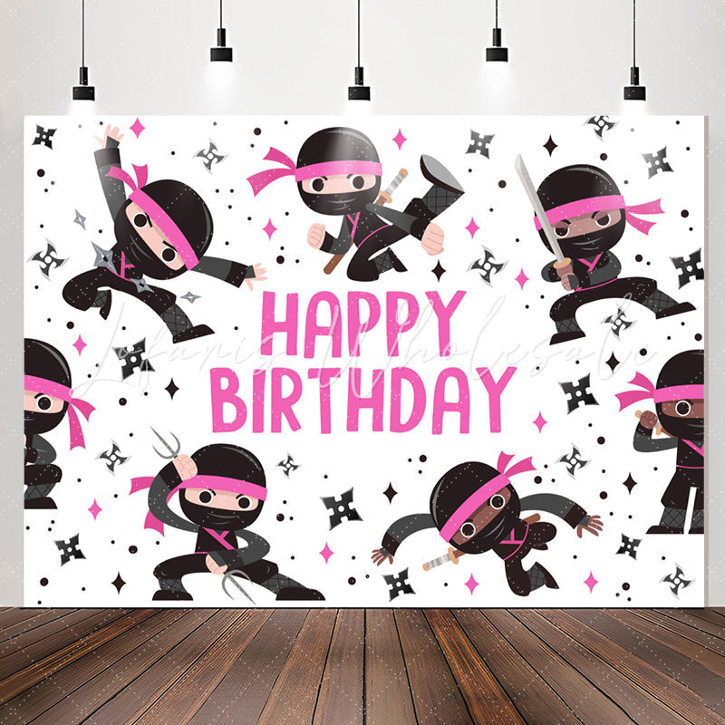Lofaris Kit Pink Warrior Happy Birthday Backdrop For Boys
