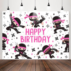 Lofaris Kit Pink Warrior Happy Birthday Backdrop For Boys