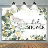 Lofaris Koala On The Tree Green Leaves Baby Shower Backdrop