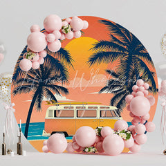 Kombi Afternoon Round Backdrop for Retro Party Celebration