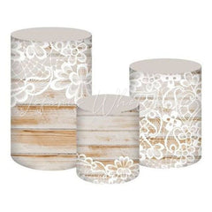 Lace Wood Rustic Nature Themed Cover Cylinders Kit