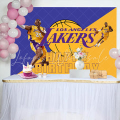Lofaris Lakers Basketball Star Player Boys Birthday Backdrop