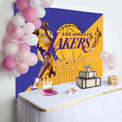 Lofaris Lakers Basketball Star Player Boys Birthday Backdrop