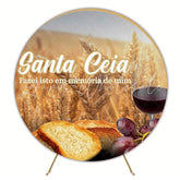 Last Supper Religious Round Backdrop for Faith-Based Celebration