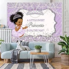 Lofaris Lavender And Glitter Crown Pearl Baby Shower Backdrop