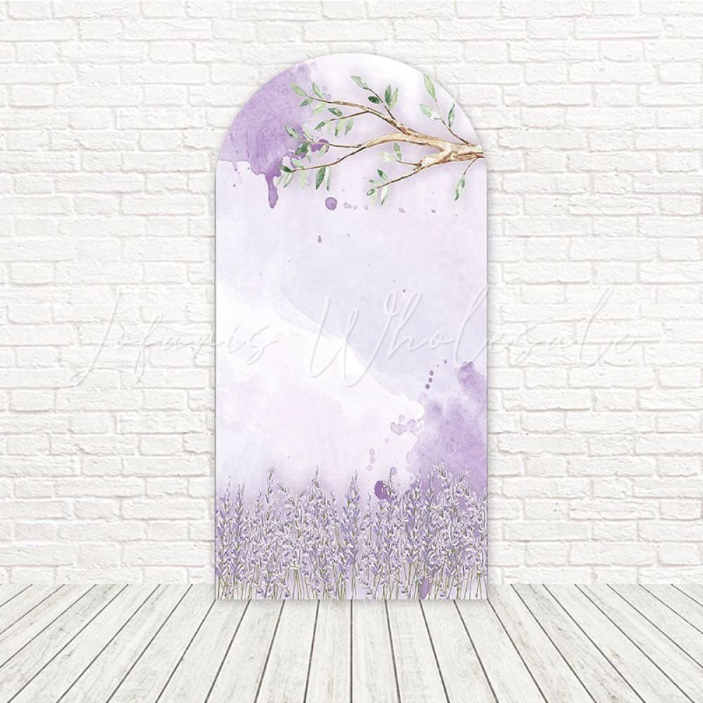 Lavender Garden Calm Bloom Arch Backdrop For Peaceful Outdoor Event