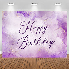 Lofaris Lavender Gold Watercolor Happy Birthday Backdrop