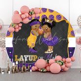 Lofaris Layup Or Mackup Round Gender Reveal Backdrop Cover