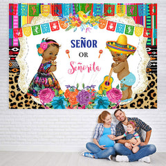 Lofaris Leopard Grain Senor or Senorita Baby Shower Backdrop