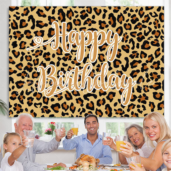 Lofaris Leopard Print Theme Happy Birthday Backdrop For Party