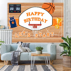 Lofaris Let¡¯ Start Basketball Trophy Happy Birthday Backdrop