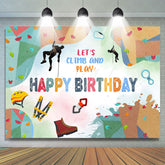 Lofaris Lets Climb And Play Sports Style Birthday Backdrop