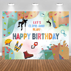 Lofaris Lets Climb And Play Sports Style Birthday Backdrop