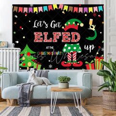 Lofaris Let’S Get Elfed At The Christmas Party Winter Backdrop
