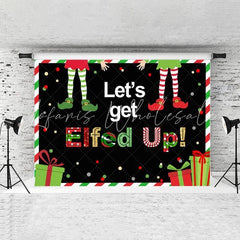 Lofaris Lets Get Elfed Up Black Backdrop For Merry Chrismas