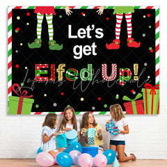 Lofaris Let’S Get Elfed Up With Friends Christmas Backdrop