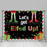 Lofaris Let’S Get Elfed Up With Friends Christmas Backdrop
