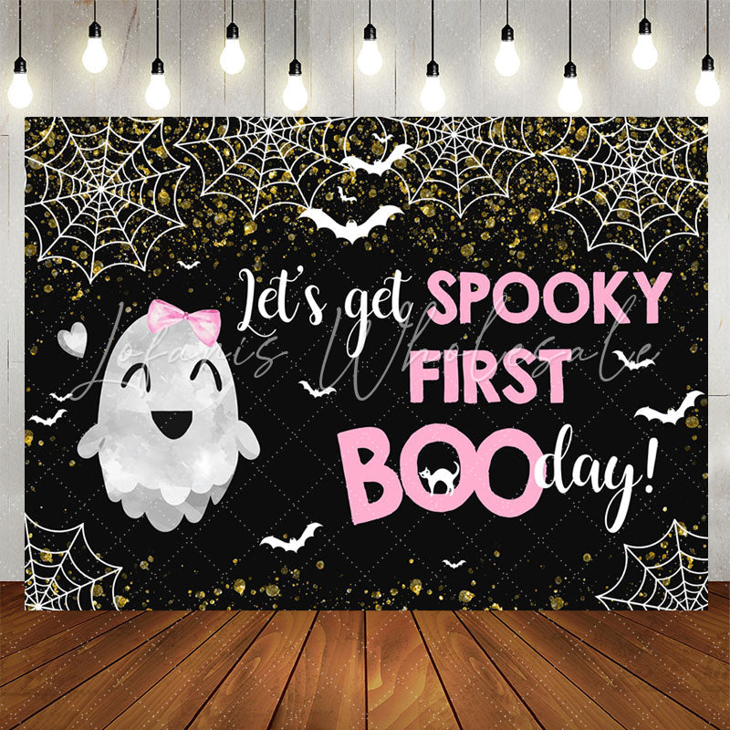 Lofaris Lets Get Spooky First Halloween Birthday Backdrop