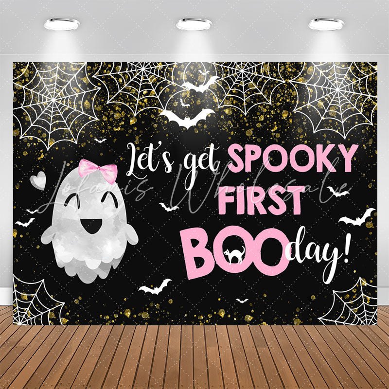 Lofaris Lets Get Spooky First Halloween Birthday Backdrop