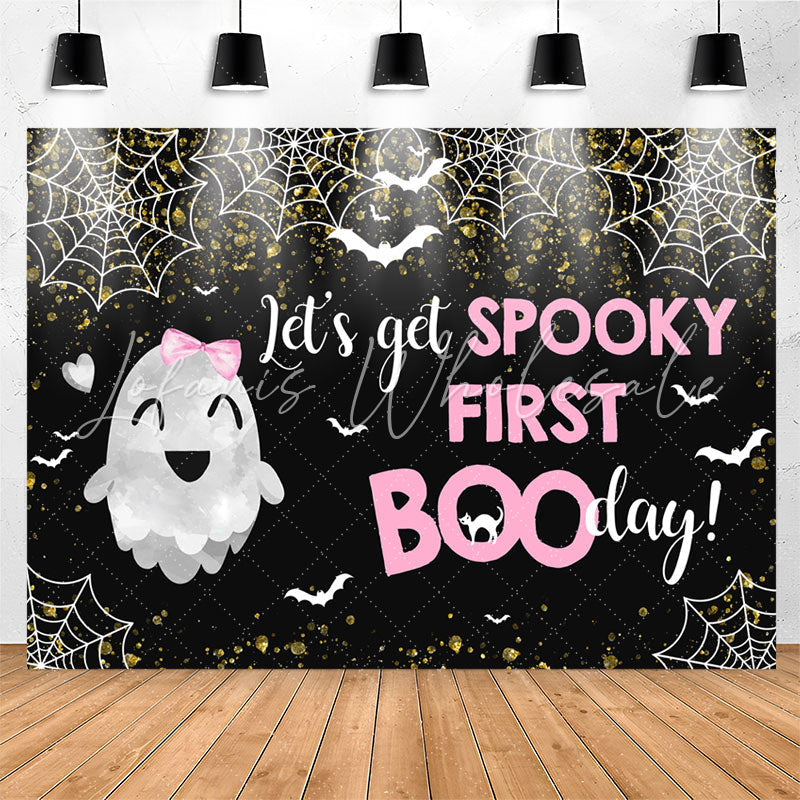 Lofaris Lets Get Spooky First Halloween Birthday Backdrop