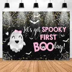 Lofaris Lets Get Spooky First Halloween Birthday Backdrop