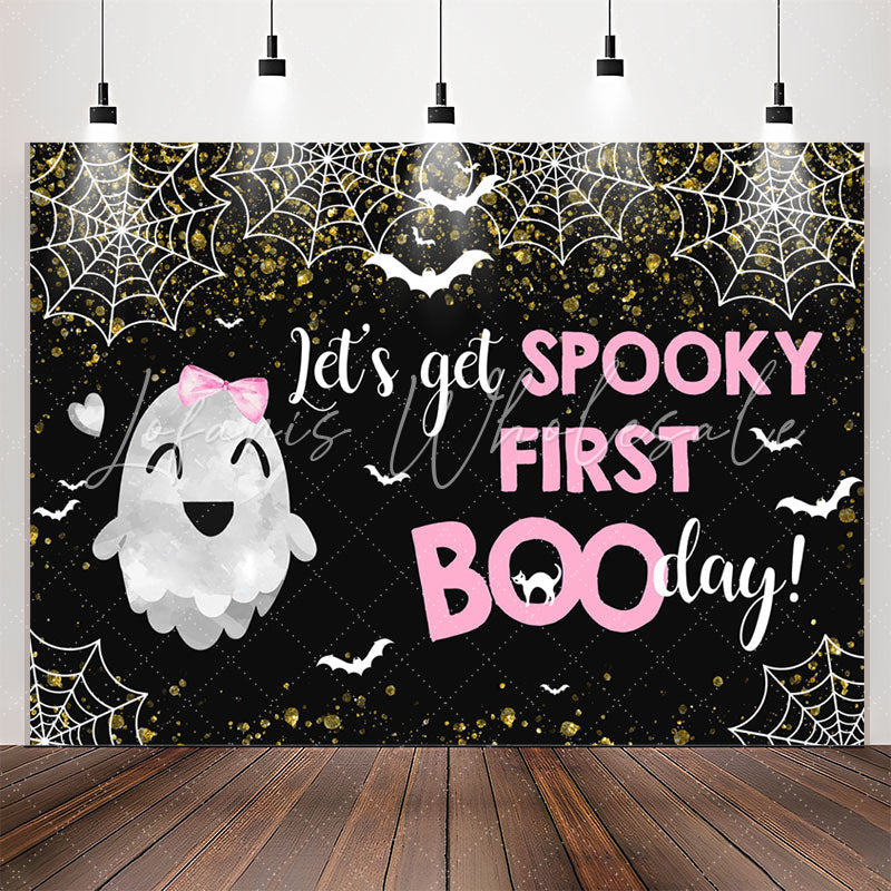 Lofaris Lets Get Spooky First Halloween Birthday Backdrop