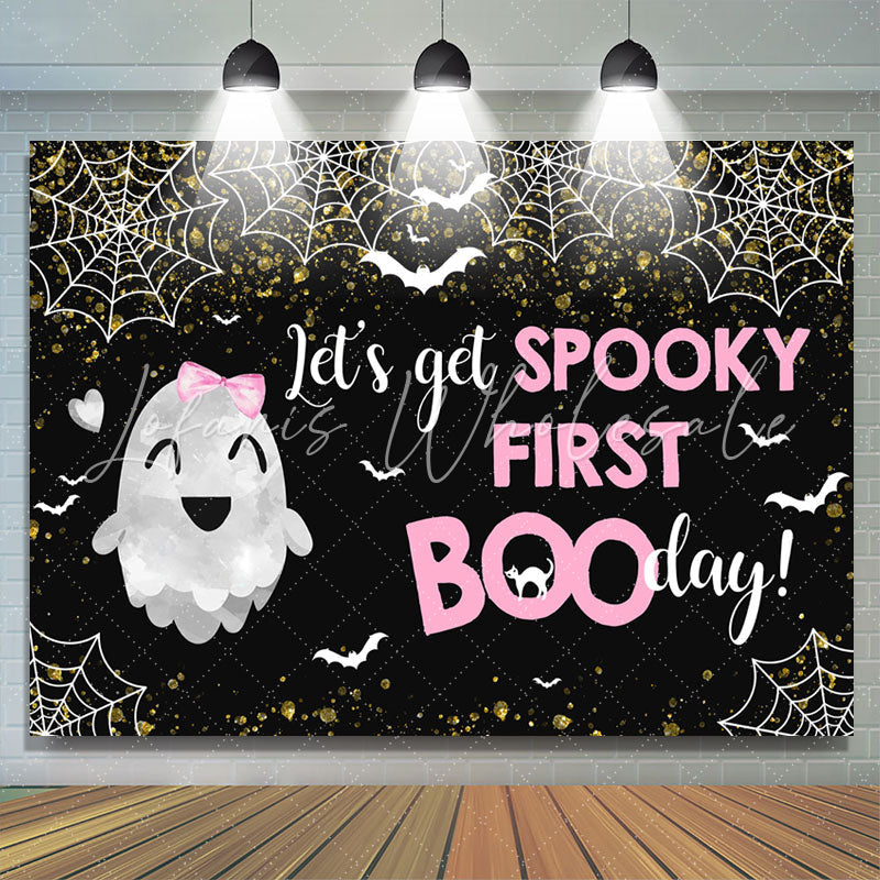 Lofaris Lets Get Spooky First Halloween Birthday Backdrop