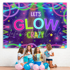 Lofaris Let¡¯S Glow Crazy With Abstract Lines Birthday Backdrop