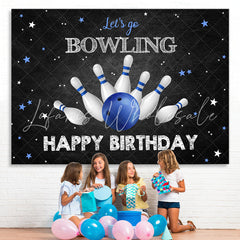 Lofaris Lets Go Bowling Star Themed Happy Birthday Backdrop