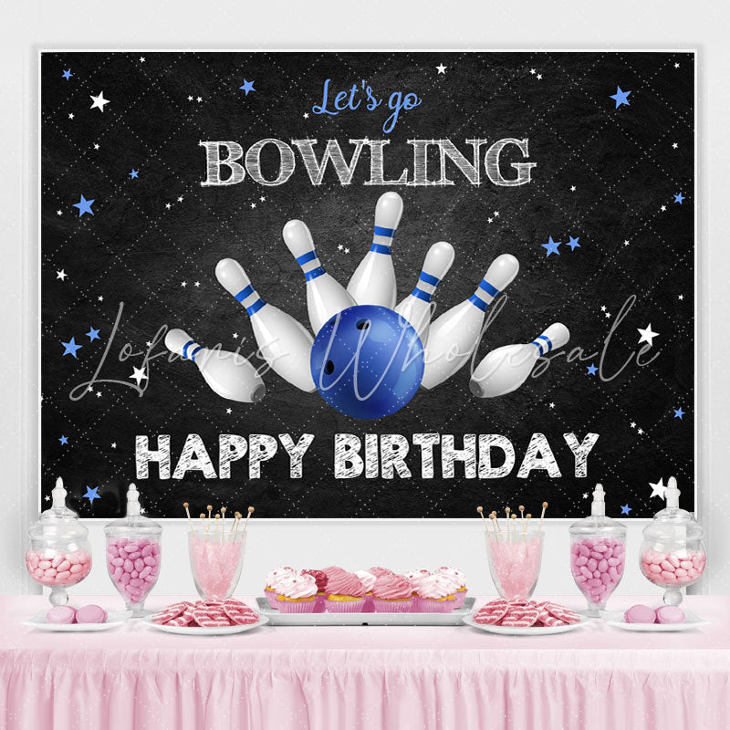 Lofaris Lets Go Bowling Star Themed Happy Birthday Backdrop