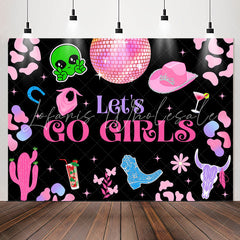Lofaris Lets Go Girls Pink Disco Birthday Party Backdrop